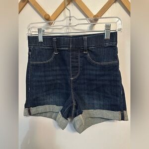 Judy Blue Pull On Shorts Size Small Dark Wash Cuffed Hem Stretch Comfort